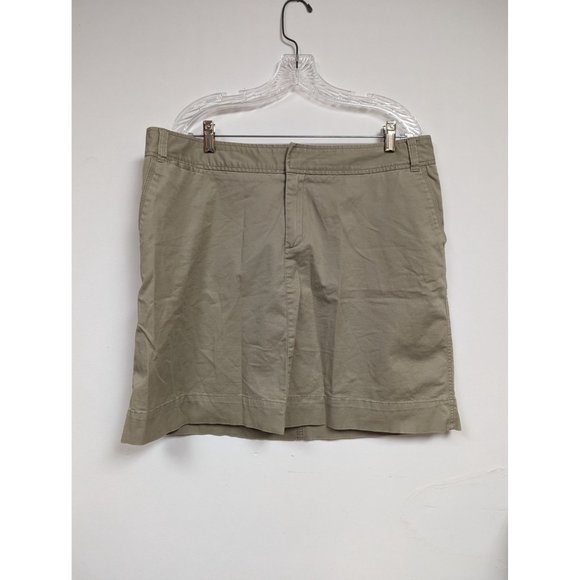 Merona Khaki Skirt Size 16 Beige Modest Stretch Womens - Picture 1 of 4